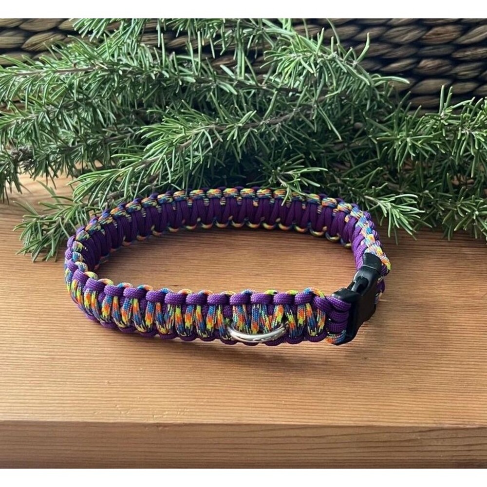 Fits 14.5 in. Neck Size, Quick Release Paracord Dog Collar